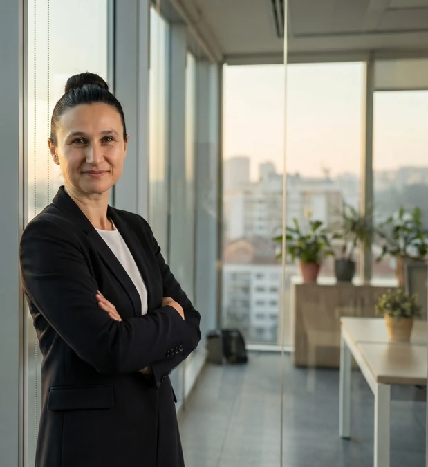 Cristina dos Santos, fundadora da DOMIVA, num escritório
